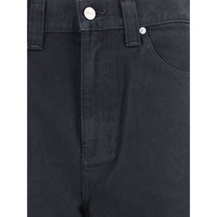Khaite Black Cotton Straight-Leg Jeans