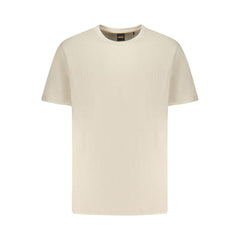 Hugo Boss Beige Cotton Men T-Shirt