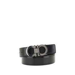 Ferragamo Black Calf Leather Bos Taurus Regular Belt