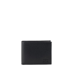 Ferragamo Black Calf Leather Bos Taurus Wallet