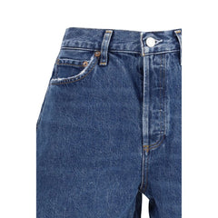 Agolde Blue Cotton Bermuda Shorts