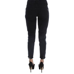 Costume National Black Cotton Cropped Jeans