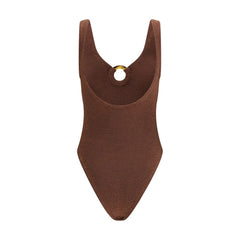 Hunza G Brown Polyamide One-Piece Swimsuit
