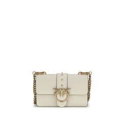 PINKO Beige Calf Leather Bos Taurus Shoulder Bag