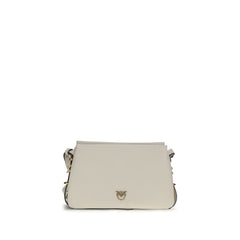 PINKO White Calf Leather Bos Taurus Shoulder Bag