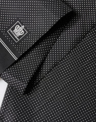 Dolce & Gabbana Black Silk Polka Dot Crown Foulard 140cm X 16.5cm Scarf