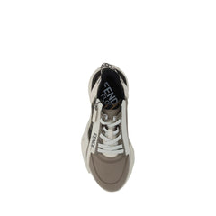Fendi Brown Calf Leather Bos Taurus Athletic Sneakers