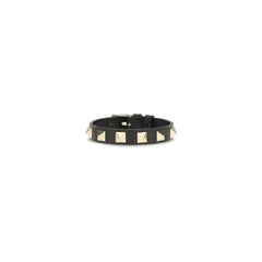 Valentino Garavani Black Calf Leather Bos Taurus Bracelet