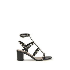 Valentino Garavani Black Calf Leather Bos Taurus Platform Sandals