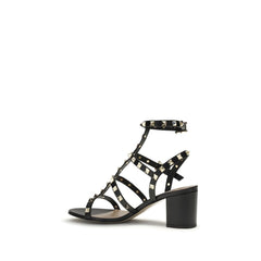 Valentino Garavani Black Calf Leather Bos Taurus Platform Sandals