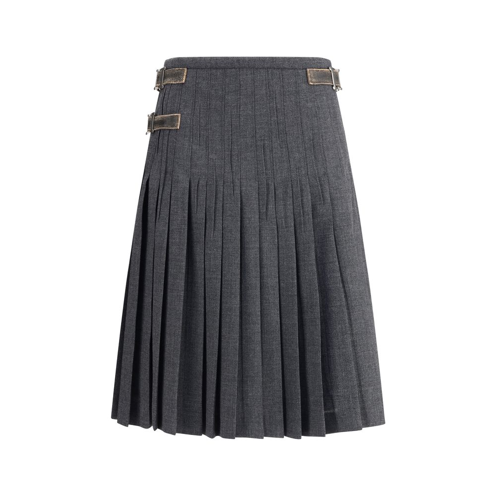 Prada Gray Mohair Long Skirt
