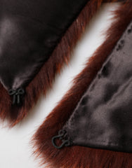 Dolce & Gabbana Brown Mink Fur Collar Women Neck Wrap 60cm x 14cm  Scarf