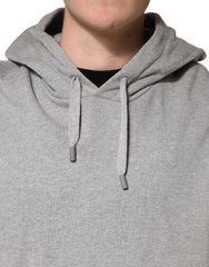 Dolce & Gabbana Gray Cotton Hooded Sweatshirt Sweater
