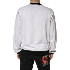 Dolce & Gabbana Light Grey Cotton Crewneck Sweatshirt Sweater