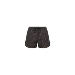 Fendi Gray Polyester Swim Shorts