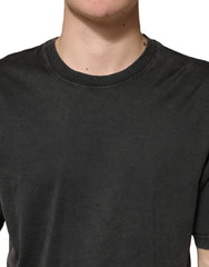 Dolce & Gabbana Black Cotton Crewneck Short Sleeve  T-Shirt