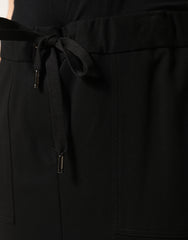 Dolce & Gabbana Black Cotton Drawstring Long Maxi Cargo Skirt