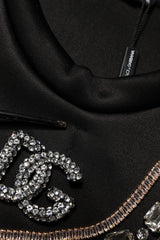 Dolce & Gabbana Black Embellished Logo Crystal Sweatshirt Top