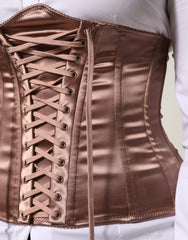 Dolce & Gabbana Rose Gold Waist Cincher Drawstring Corset Top