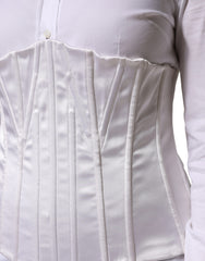 Dolce & Gabbana White Polyamide Waist Cincher Bustier Corset Top