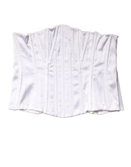 Dolce & Gabbana White Polyamide Waist Cincher Bustier Corset Top