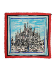 Dolce & Gabbana Multicolor Milano Print Cashmere 134cm x 130cm Men Scarf