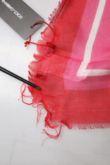 Dolce & Gabbana Pink DG Amore Print Neck Square Shawl 140cm x 140cm Scarf