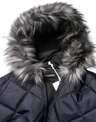 Dolce & Gabbana Black Quilted Fur Shearling Hooded  Jacket