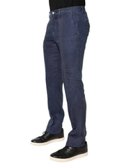 Domenico Tagliente Navy Blue Skinny Chino Mid Waist Men Pants