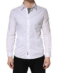 Daniele Alessandrini White Long Sleeves Dress Men Shirt