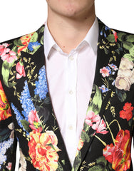 Dolce & Gabbana Black Floral Single Breasted MARTINI 2 Piece Suit