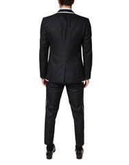 Dolce & Gabbana Black White Single Breasted SICILIA Men 3 Piece Suit