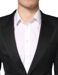 Dolce & Gabbana Black Cotton Single Breasted 2 Piece Suit