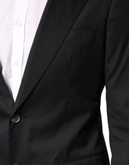 Dolce & Gabbana Black Cotton Single Breasted 2 Piece Suit