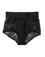 Dolce & Gabbana Black Logo Girdle High Waist Panty Underwear