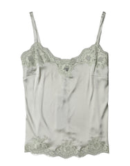 Dolce & Gabbana Light Green Floral Lace Lingerie Top Underwear