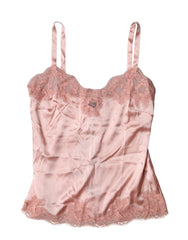 Dolce & Gabbana Light Pink Floral Lace Lingerie Top Underwear
