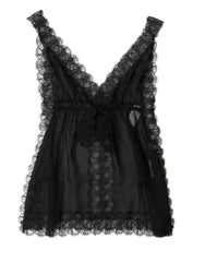 Dolce & Gabbana Black Silk Floral Lace Lingerie Top Underwear