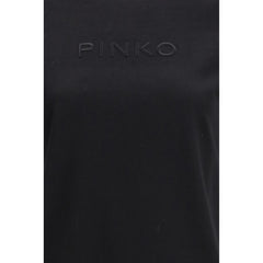 PINKO Black Cotton T-Shirt