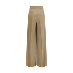 Max Mara Beige Fleece Wool Casual Pants