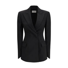 Max Mara Black Fleece Wool Blazer