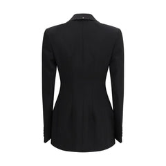 Max Mara Black Fleece Wool Blazer