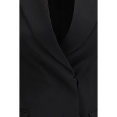 Max Mara Black Fleece Wool Blazer