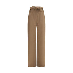 Max Mara Beige Fleece Wool Casual Pants