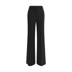Max Mara Black Fleece Wool Flared Pants