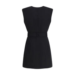 Balmain Black Fleece Wool Casual Dress