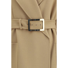 Max Mara Beige Fleece Wool Coat