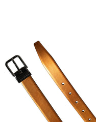Dolce & Gabbana Men Brown Classic Leather Metal Buckle Belt