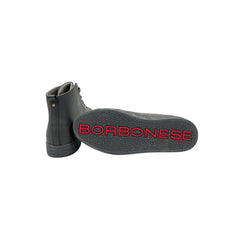 Borbonese Grey Genuine Leather Men Sneaker