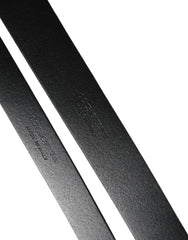 Dolce & Gabbana Black Double Strap Leather Silver Buckle Belt
